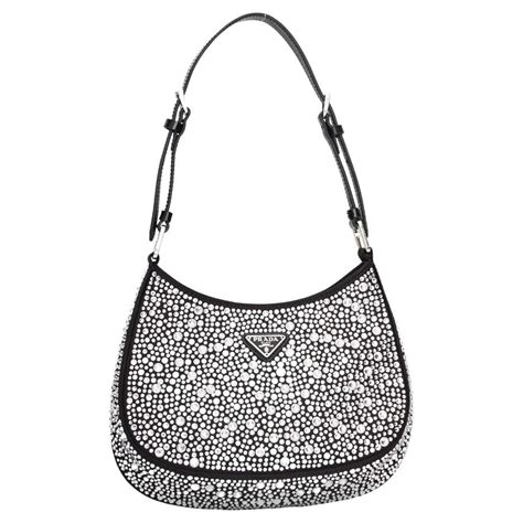 prada white rhinestone bag|Prada pink rhinestone bag.